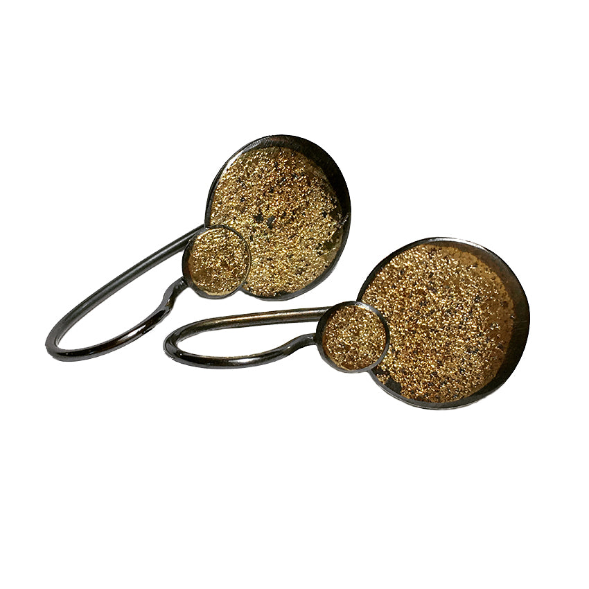 GOLDEN FROSTED ECLIPSE HOOK EARRINGS