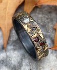 TRIANGULAR BOULDER RING WITH 4 GEMSTONES