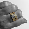 GOLDEN EARTH RING WITH DIAMOND