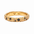 GOLD STRIKE WITH 7 BLACK DIAMONDS RING