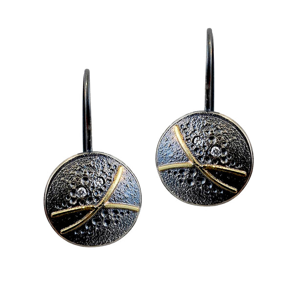 SEAM OF GOLD WITH DIAMONDS EARRINGS