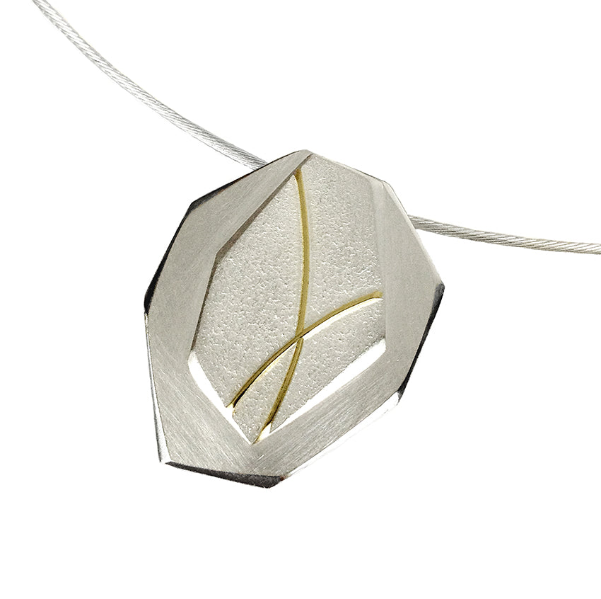 SEAM OF GOLD FACETED PENDANT