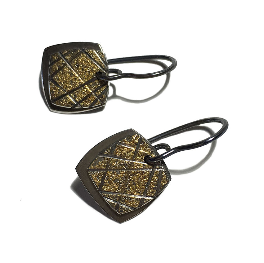 TARTAN HOOK EARRINGS - SQUARE