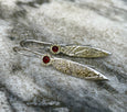 GARNET LEAF EARRINGS
