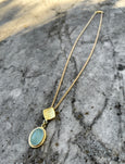 18ct GOLD SPIRAL GALAXY AQUAMARINE PENDANT