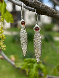 GARNET LEAF EARRINGS
