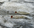 GARNET LEAF EARRINGS