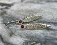 GARNET LEAF EARRINGS