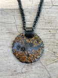 GOLDEN BOULDER PENDANT WITH BLACK DIAMONDS