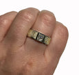 GOLDEN EARTH RING WITH DIAMOND